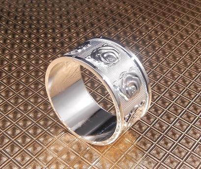 Napkin Ring, Silver Rose Ring Wreath, Zinc Alloy