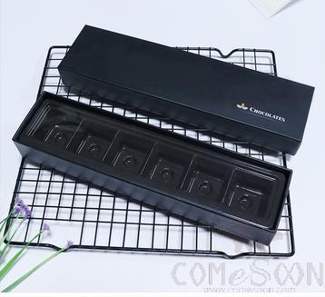 Black 6Pcs Chocolate Hard Box,27.5*7*4cm.
