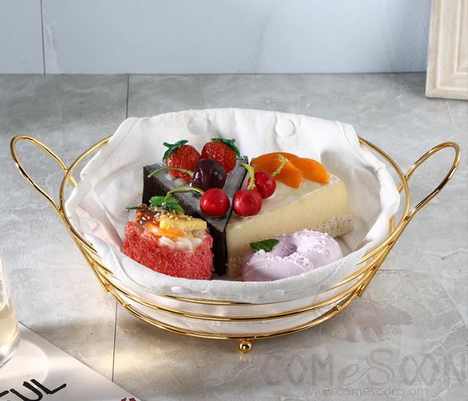 Round Bread Basket, 29.5*24*10cmm, Iron Art