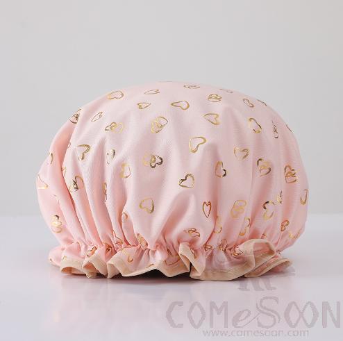 Double-Layer Shower Cap, Polyester-Cotton+Peva, Φ27Cm