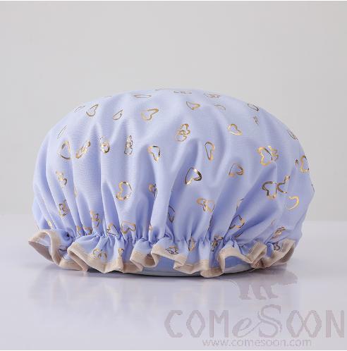 Double-Layer Shower Cap, Polyester-Cotton+Peva, Φ27Cm