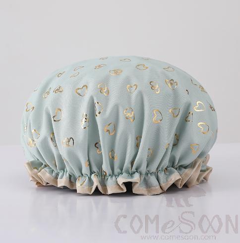 Double-Layer Shower Cap, Polyester-Cotton+Peva, Φ27Cm