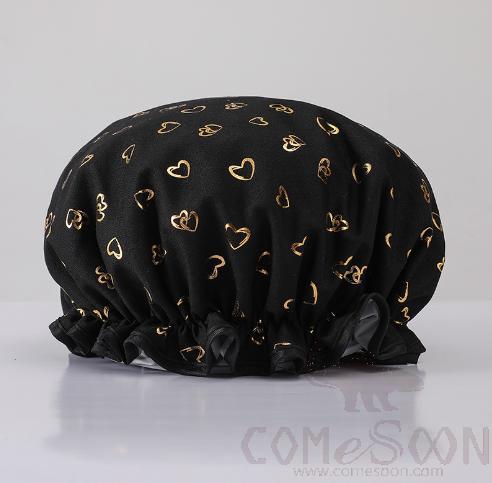 Double-Layer Shower Cap, Polyester-Cotton+Peva, Φ27Cm