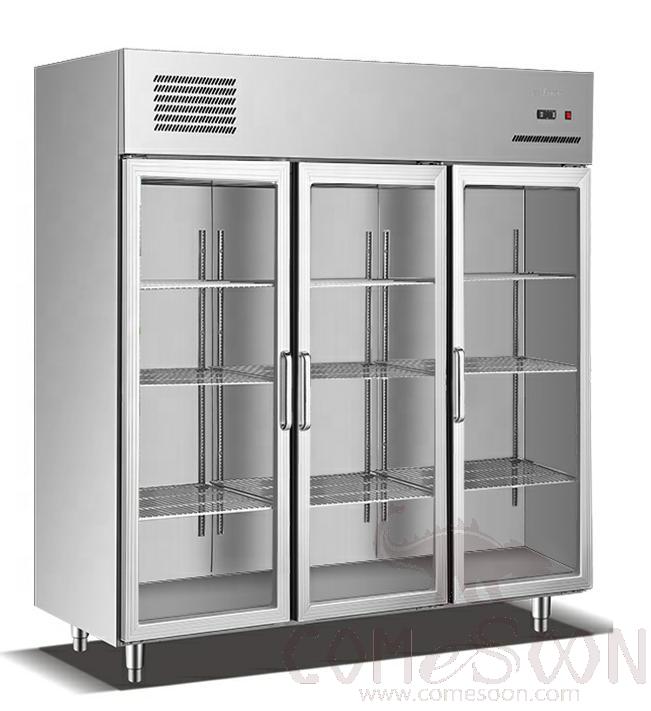 3 Glass Sliding Doors Upright Fridge -240v. +0°C / +10°C, 1800*700*1980mm