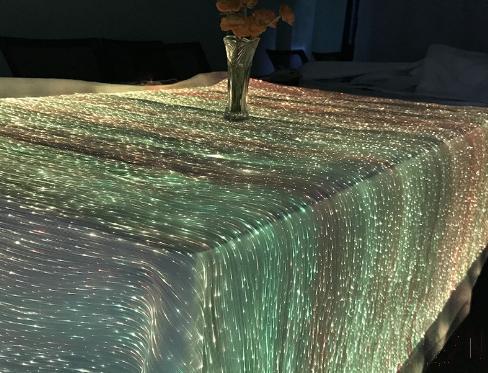 Rectangular Table Cloth, Fiber Optic Textile Cloth, L1.4*W1.6m
