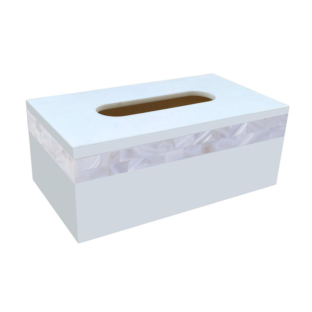 Helengeli Rectangular Tissue Box, Resin + White Shell, 22*12.2*8.8Cm