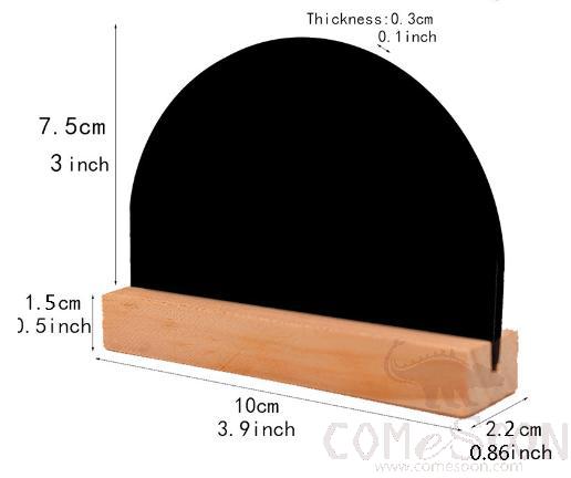 Small Semi-Circle Blackboard，L10*W2.2*H7.5cm