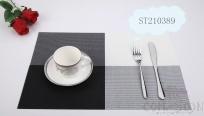 Hot Pressed Edge Pvc Placemats, Black And White Field Grid 2*1