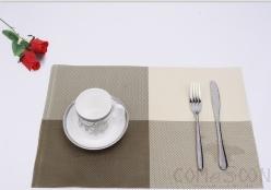 Hot Pressed Edge Pvc Placemat, Light Coffee Field Grid 2*1