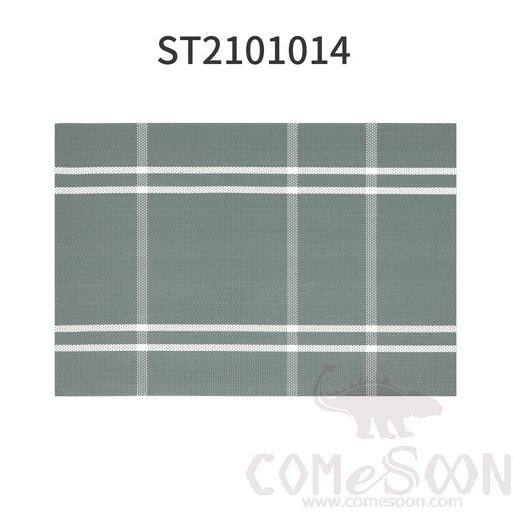 Hot Pressed Edge Pvc Placemat, Green And Gray White Stripes 2*1