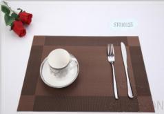 Hot Pressed Edge Pvc Placemat, Coffee+Black Single Frame With Four Corners