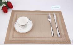 Hot Pressed Edge Pvc Placemat,Brown Double Frame