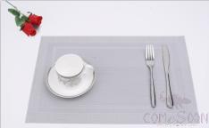 Hot Pressed Edge Pvc Placemat With Silver Double Frame