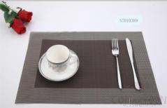 Hot Pressed Edge Pvc Placemat,Brown+Beige Single Frame 