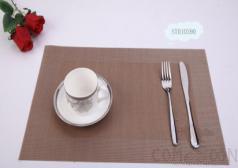 Hot Pressed Edge Pvc Placemat,Golden Brown Single Frame