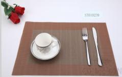 Hot Pressed Edge Pvc Placemat,Brown+Orange Single Frame