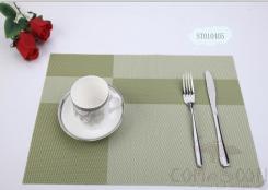 Hot Pressed Edge Pvc Placemat,Green Twill