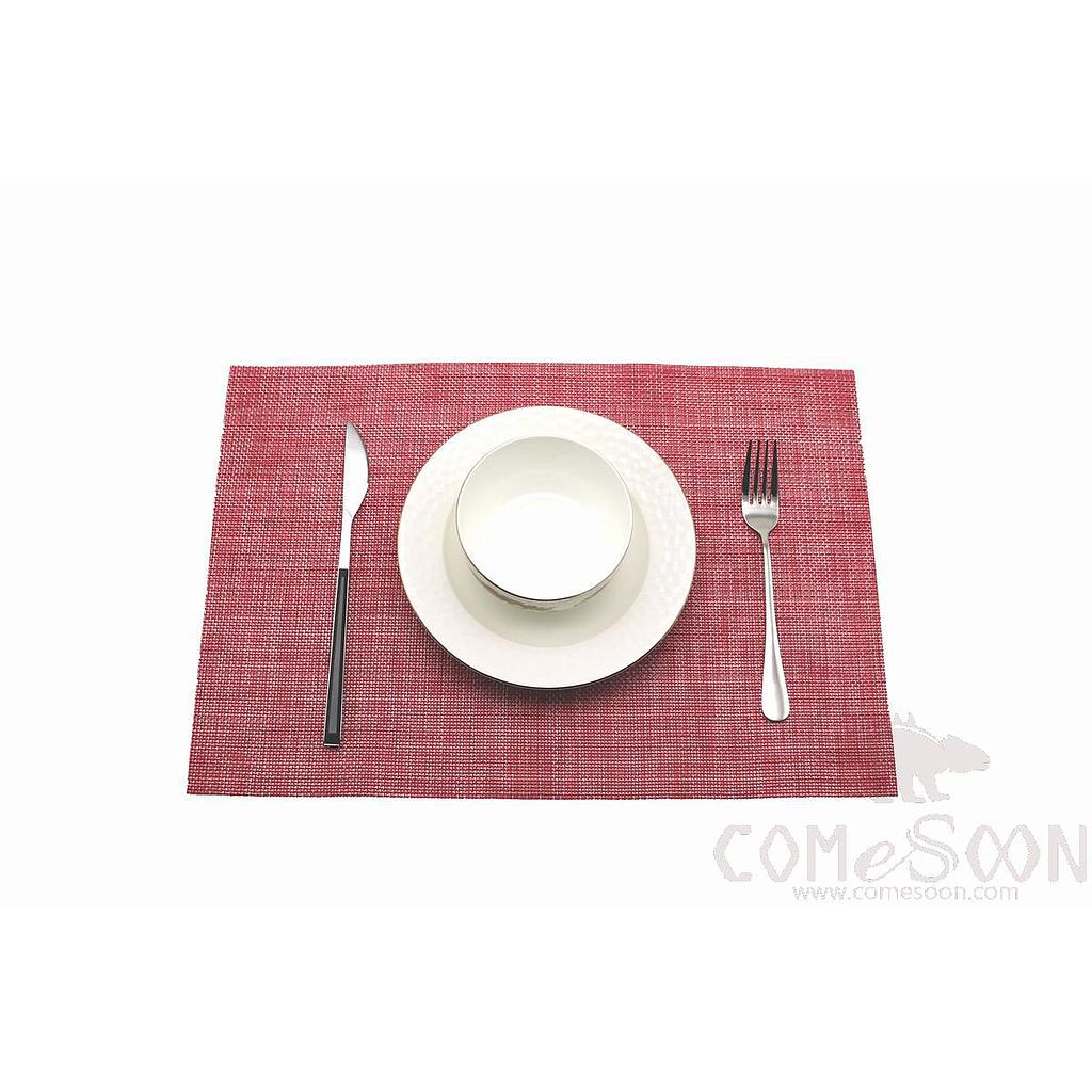 Hot Pressed Edge Pvc Placemat, Two-Color Red 2*2