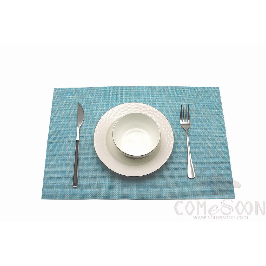Hot Pressed Edge Pvc Placemats, Two-Color Blue 2*2