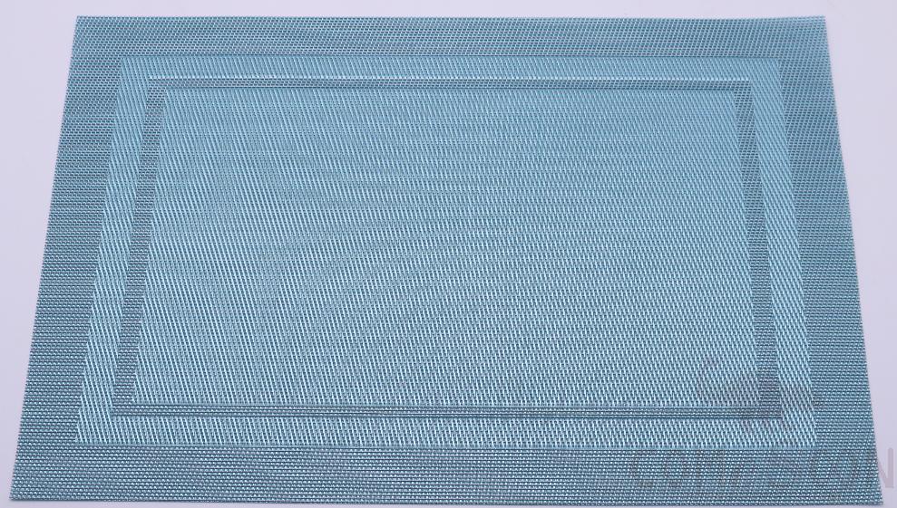 Hot Pressed Edge Pvc Placemat, Double Frame Blue