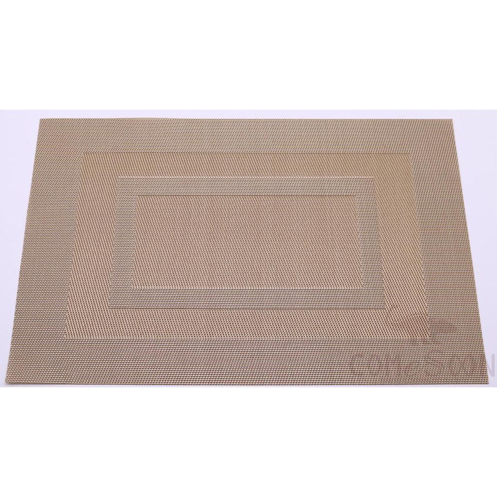 Hot Pressed Edge Pvc Placemat,Double Frame Champagne Color
