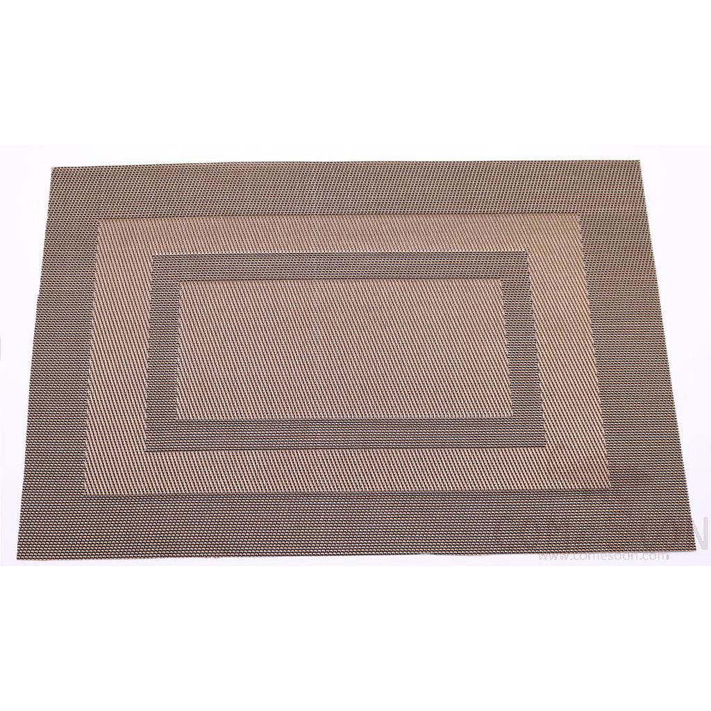 Hot Pressed Edge Pvc Placemats, Double Back Shaped Coffee