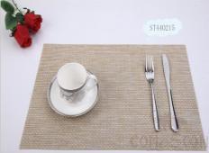 Hot Pressed Edge Pvc Placemat, Beige Bicolor + Beige Gray Bicolor 4*4