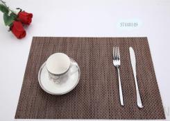 Hot Pressed Edge Pvc Placemat, Brown + Black And Gray Brown Bicolor 4*4
