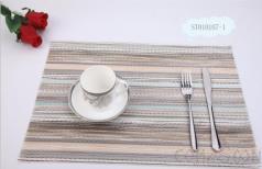 Hot Pressed Edge Pvc Placemat,Green Stripes