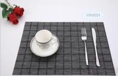 Hot Pressed Edge Pvc Placemat,Black+White Plaid