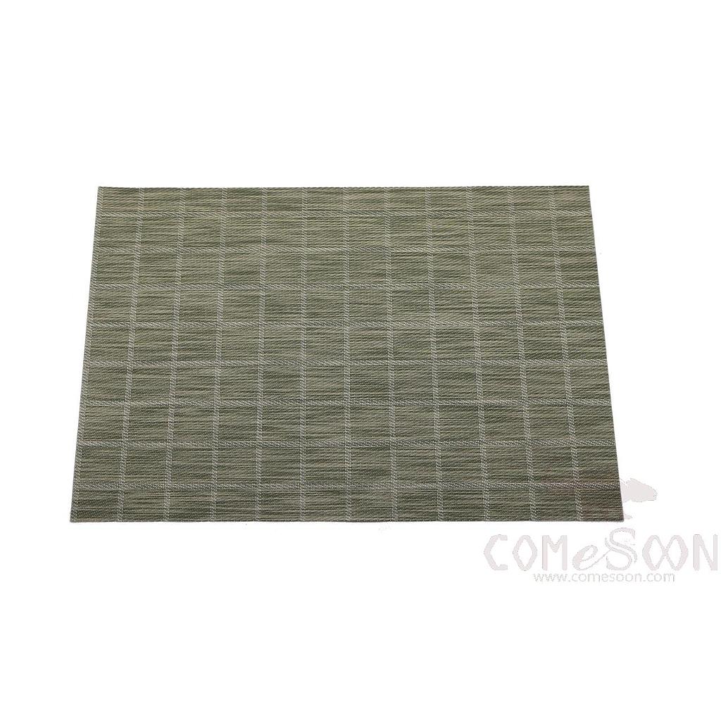Hot Pressed Edge Pvc Placemat, Green+White Check