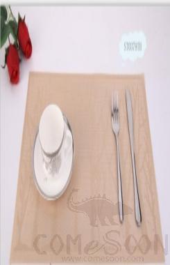 Hot Pressed Edge Pvc Placemat, Gold Small Tree Jacquard 28*43*0.1cm