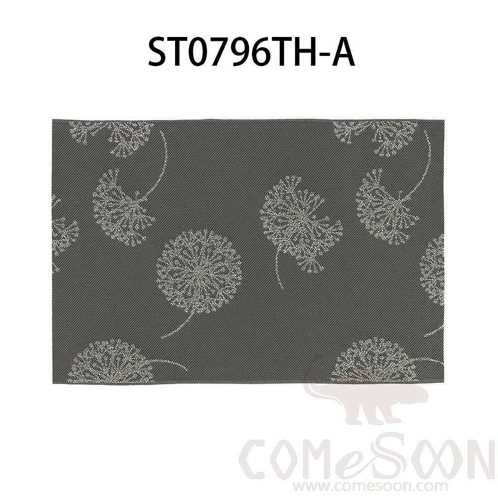 Hot Pressed Edge Pvc Placemat,Coarse Ice Yarn Dark Gray Dandelion 28*43*0.1cm
