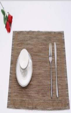 Hot Pressed Edge Pvc Placemat, Coffee Twill Jacquard 28*43*0.1cm