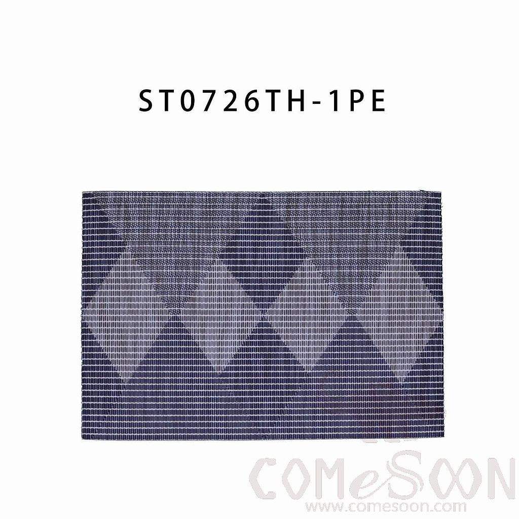 Hot Pressed Edge Pvc Placemat, Blue Mixed Color Diamond Jacquard Pe Placemat 28*43*0.1cm