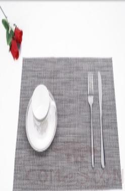 Hot Pressed Edge Pvc Placemat With Silver Shiny Silk 28*43*0.1cm