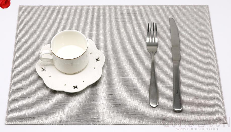 Hot Pressed Edge Pvc Placemat, Grey And White Jacquard Drip Lace 28*43*0.1cm
