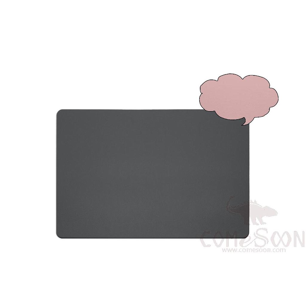Hot Pressed Edge Round Corner Grey Powder Leather Crimped Placemat 28*43*0.1cm