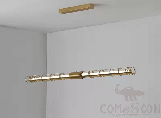 Art Pendant Light, Stainless Steel + Acrylic, L2000Mm