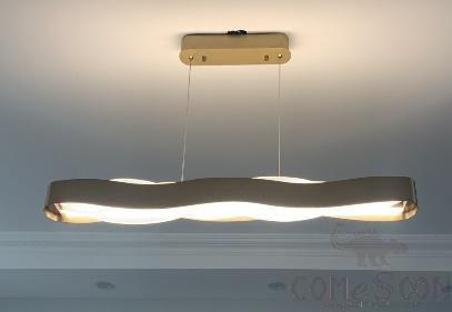 Art Pendant Light, Stainless Steel Titanium + Acrylic, 1000Mm Long