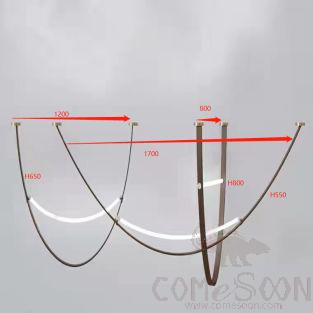 Belt Bend Combination Pendant Light, Iron + Aluminum Parts Plating + Leather, (D80+D120+D150)*H80Cm
