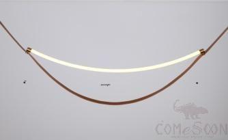 Belt Bend Single Pendant Light, Belt+Acrylic+Iron, Diameter 1.2M*H550Mm