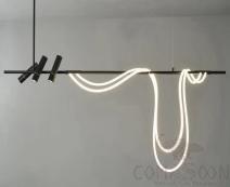 Podcast Chandelier, Hardware+Silicone, L2M*H580Mm+3 Spotlights