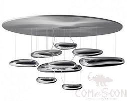Art Pendant Light, Stainless Steel Mirror + Glass, D800*H600Mm