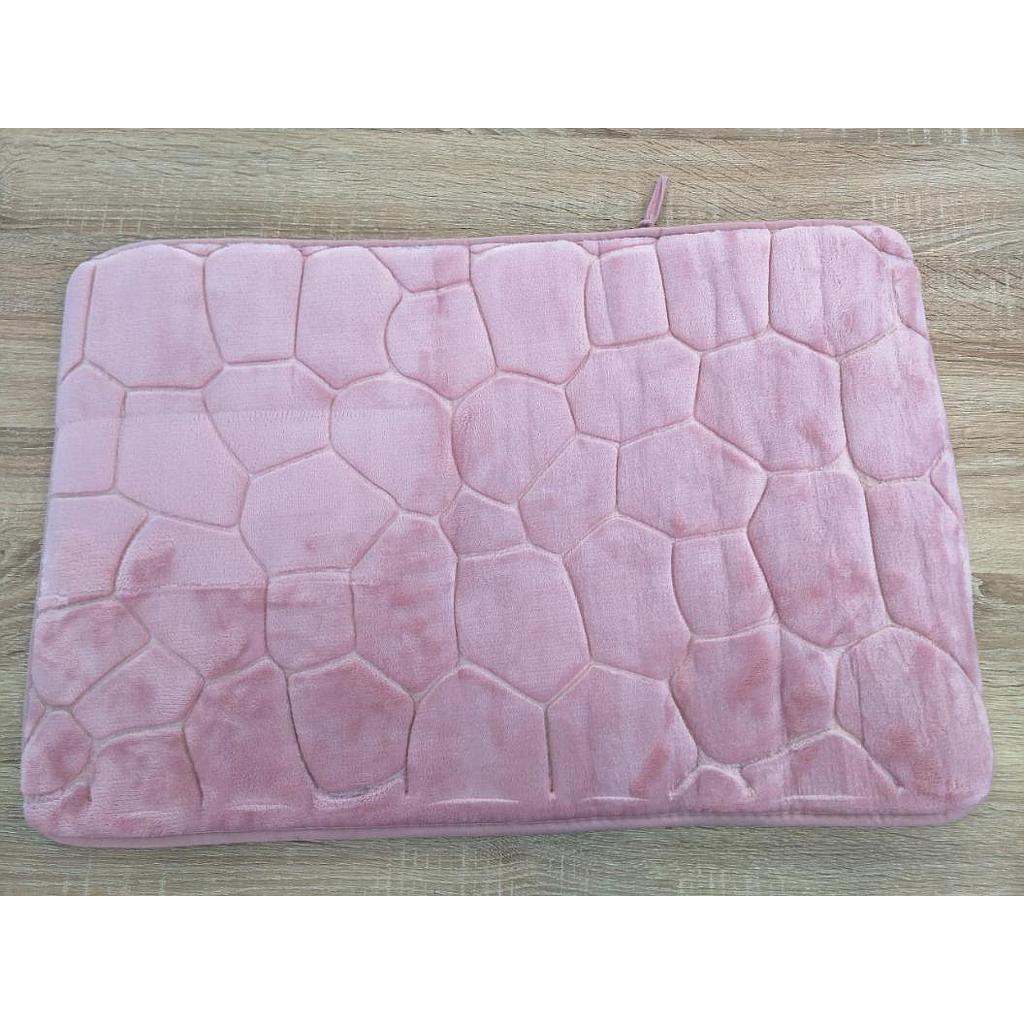Deep Stone Pattern Floor Mat-Light Pink,Dacron,L45*W70cm