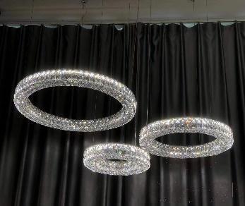 Crystal Chandelier, Stainless Steel + Crystal, L80*H150Cm