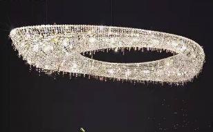 Art Chandelier, Stainless Steel + Crystal, L162*W62*H20Cm