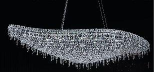 Art Chandelier, Stainless Steel + Crystal, L150*56*H25Cm