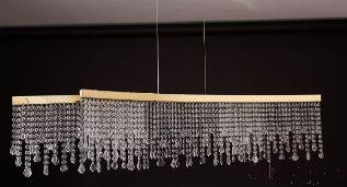 Art Chandelier, Stainless Steel + Crystal, L150*24*H30Cm