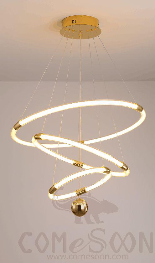 Art Chandelier, Electroplated Iron + Acrylic + Silicone, Three Layers Φ800+600+400Mm
